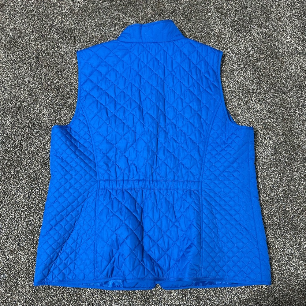 Talbots women’s XL blue quilted puffer vest fall winter outdoor layering - Picture 7 of 9